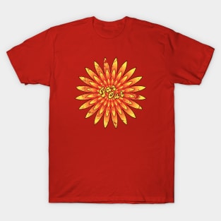 FAR OUT |Retro 70s Vintage Look | Groovy Yellow Sunflower T-Shirt